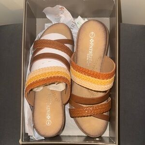 Patrizia Women's Woven Sandals - Brown and Tan